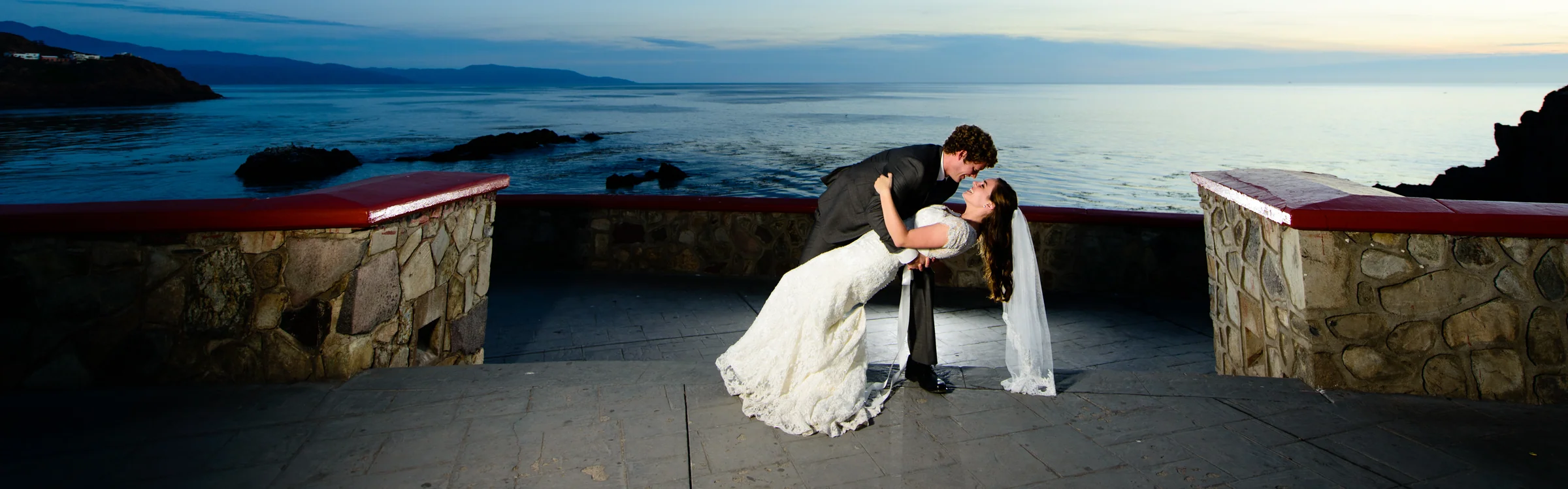 Destination photography session at a scenic outdoor location
